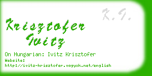 krisztofer ivitz business card